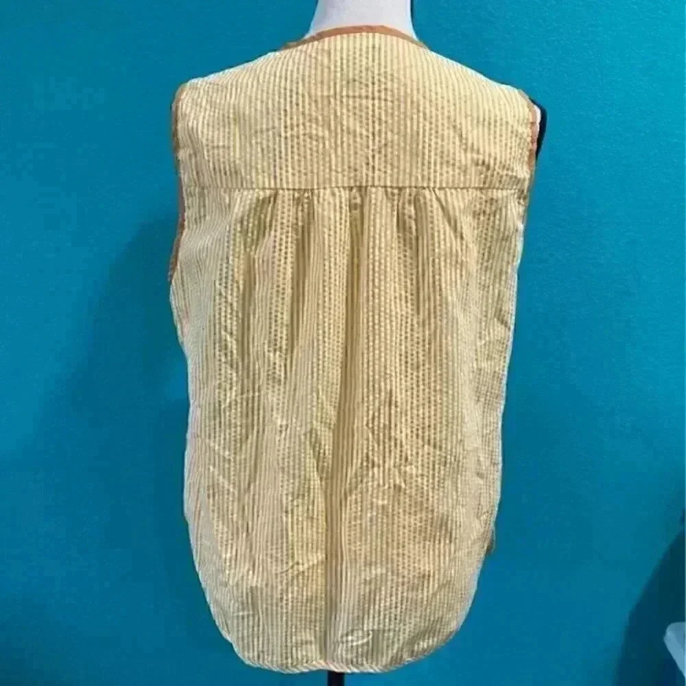 Yellow striped sun flower shirt / apron in size medium - Picture 2 of 3